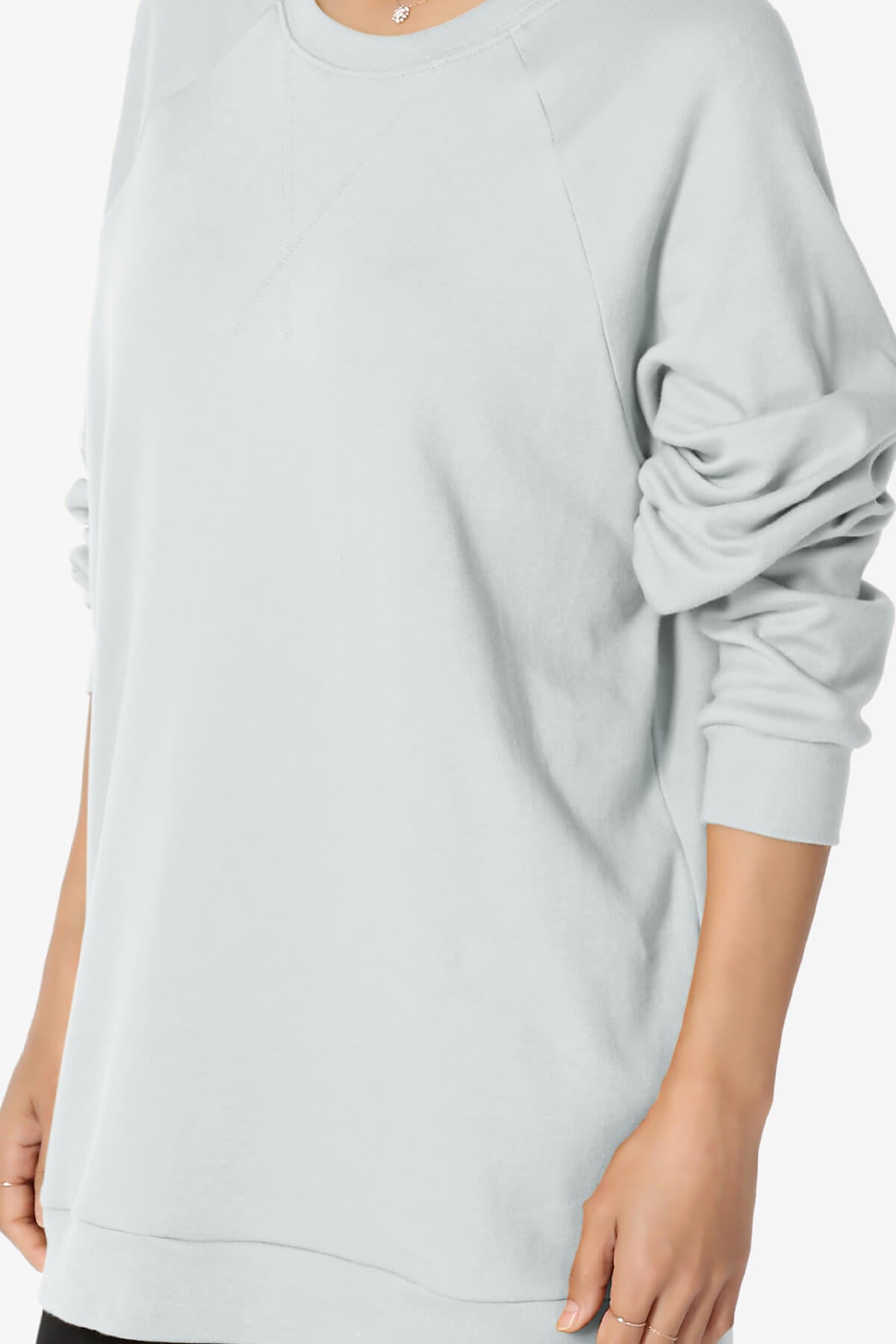 Carlene Cotton Raglan Sleeve Pullover Top LIGHT GREY_5