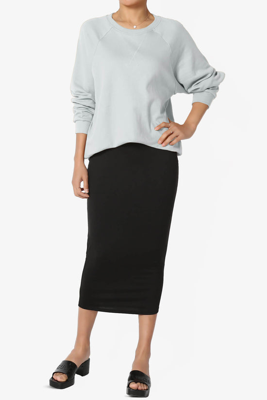 Carlene Cotton Raglan Sleeve Pullover Top LIGHT GREY_6