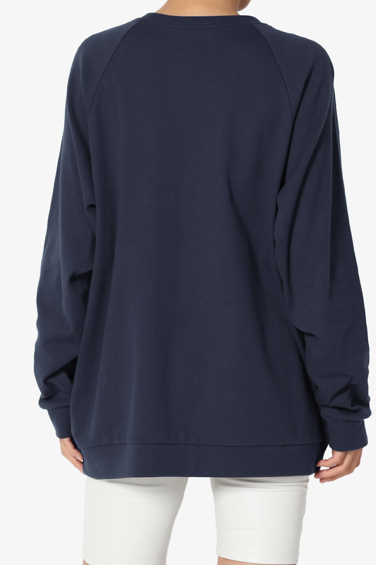 Carlene Cotton Raglan Sleeve Pullover Top NAVY_2