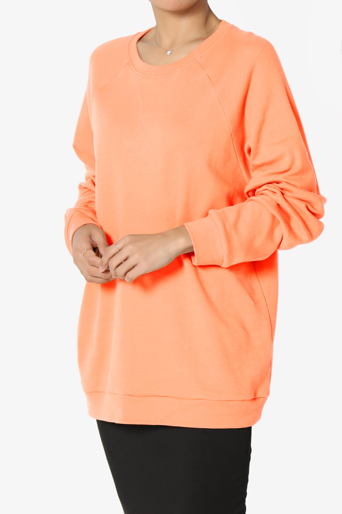 Load image into Gallery viewer, Carlene Cotton Raglan Sleeve Pullover Top NEON CORAL_3
