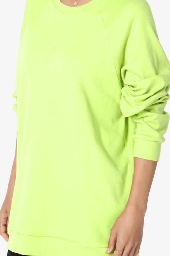 Carlene Cotton Raglan Sleeve Pullover Top NEON GREEN_5