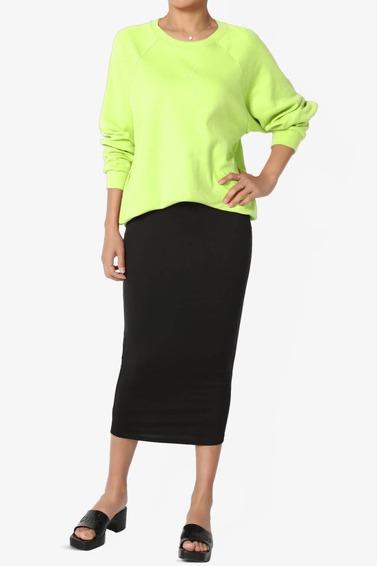 Carlene Cotton Raglan Sleeve Pullover Top NEON GREEN_6