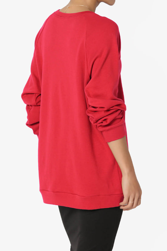 Load image into Gallery viewer, Carlene Cotton Raglan Sleeve Pullover Top RED_4
