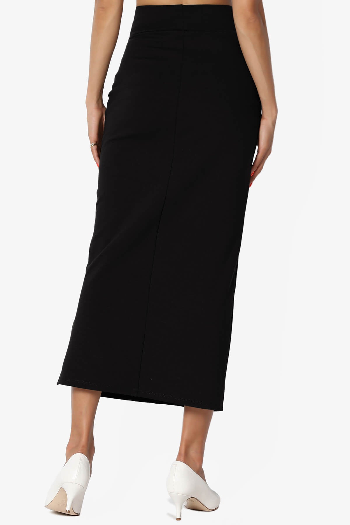 Carleta Mid Calf Pencil Skirt BLACK_2