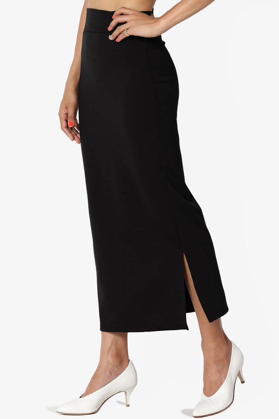 Carleta Mid Calf Pencil Skirt BLACK_3
