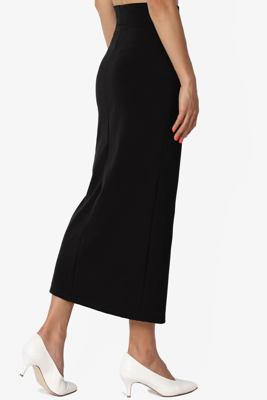 Carleta Mid Calf Pencil Skirt BLACK_4