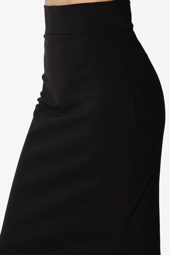 Carleta Mid Calf Pencil Skirt BLACK_5