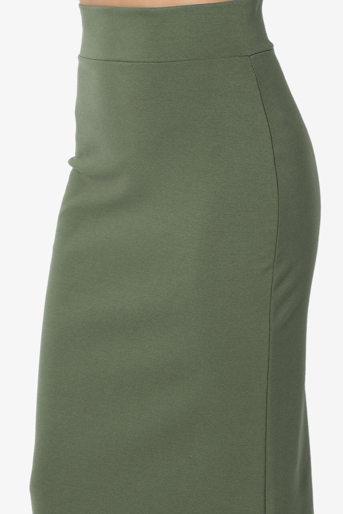 Carleta Mid Calf Pencil Skirt DUSTY OLIVE_5