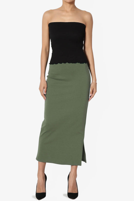 Load image into Gallery viewer, Carleta Mid Calf Pencil Skirt DUSTY OLIVE_6

