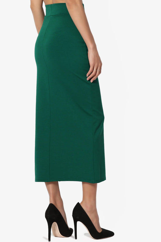 Carleta Mid Calf Pencil Skirt HUNTER GREEN_4