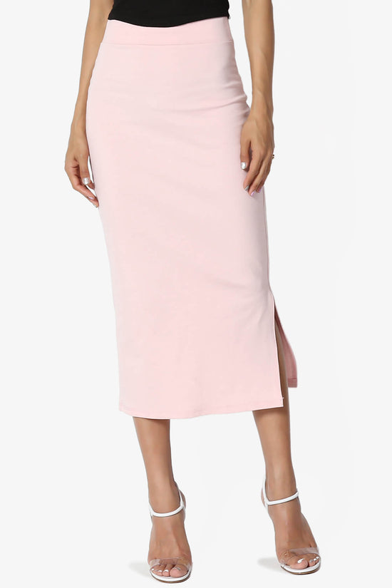 Load image into Gallery viewer, Carleta Mid Calf Pencil Skirt LIGHT PINK_1
