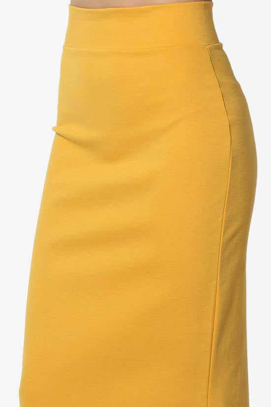 Carleta Mid Calf Pencil Skirt MUSTARD_5