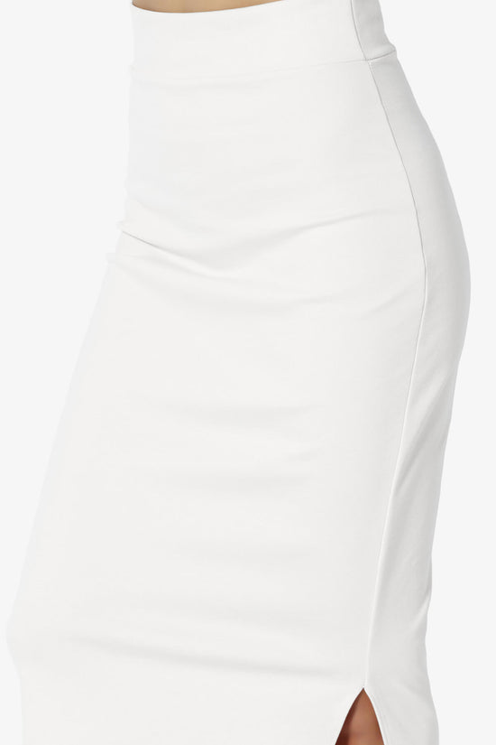 Carleta Mid Calf Pencil Skirt OFF WHITE_5