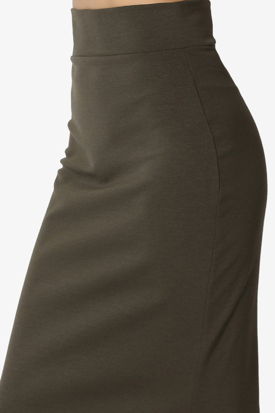 Carleta Mid Calf Pencil Skirt OLIVE_5