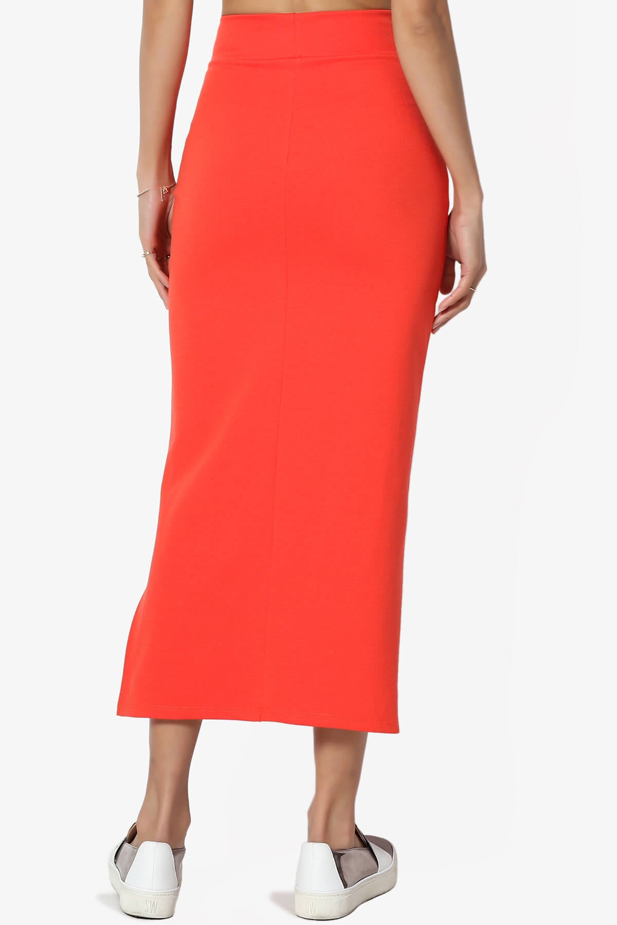 Carleta Mid Calf Pencil Skirt ORANGE_2