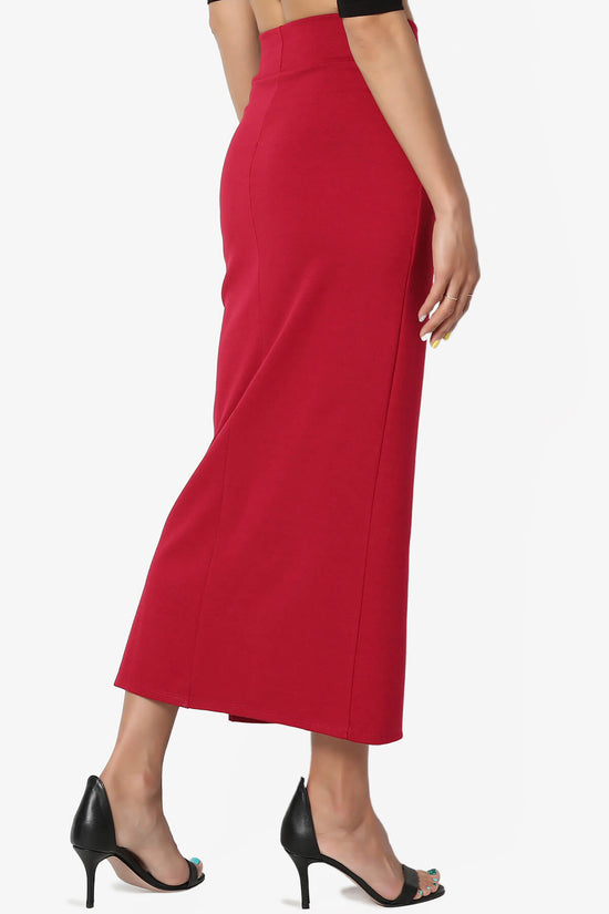 Carleta Mid Calf Pencil Skirt RED_4