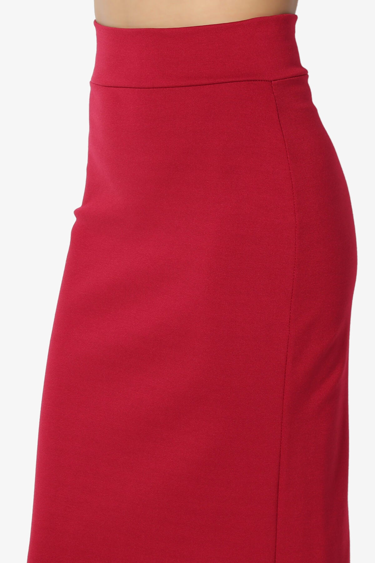 Carleta Mid Calf Pencil Skirt RED_5