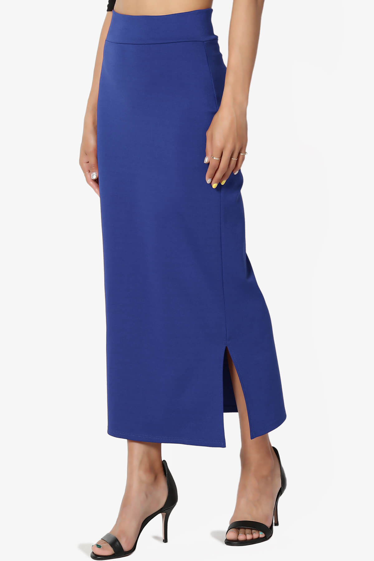 Carleta Mid Calf Pencil Skirt ROYAL BLUE_3