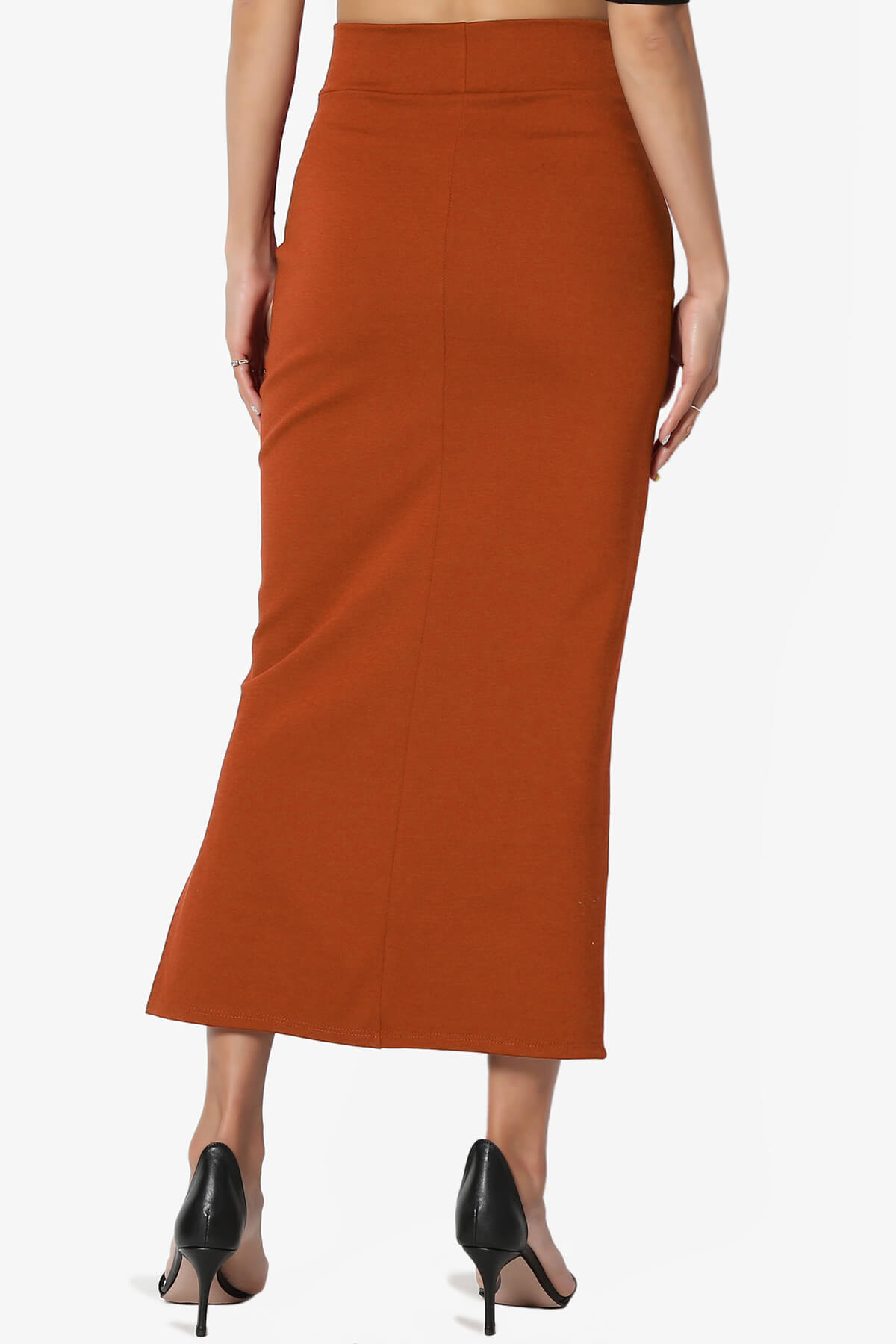 Carleta Mid Calf Pencil Skirt RUST_2