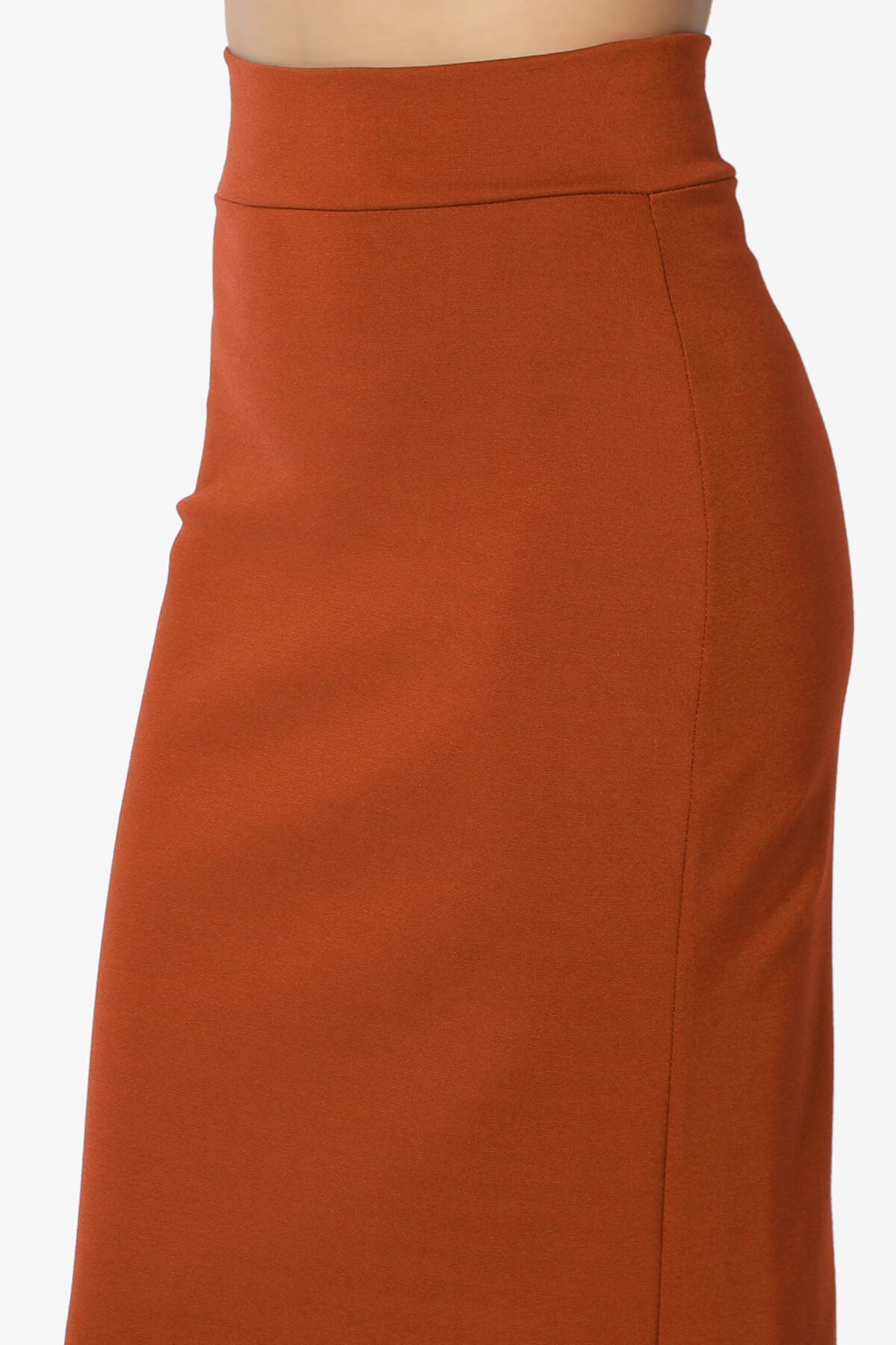 Carleta Mid Calf Pencil Skirt RUST_5