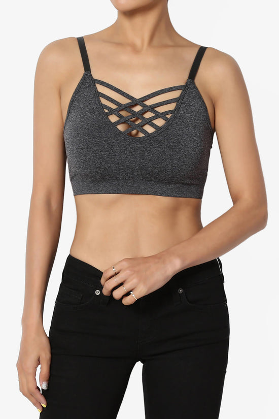 Load image into Gallery viewer, Carolyn Crisscross Bra Top CHARCOAL_1
