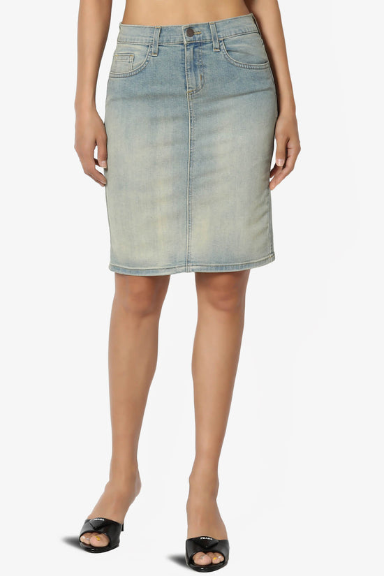 Load image into Gallery viewer, Celvin Washed Denim Mini Skirt LIGHT_1
