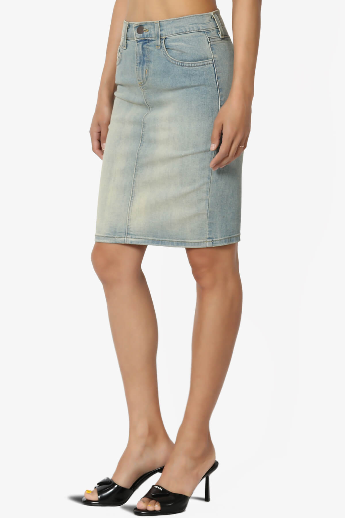 Load image into Gallery viewer, Celvin Washed Denim Mini Skirt LIGHT_3
