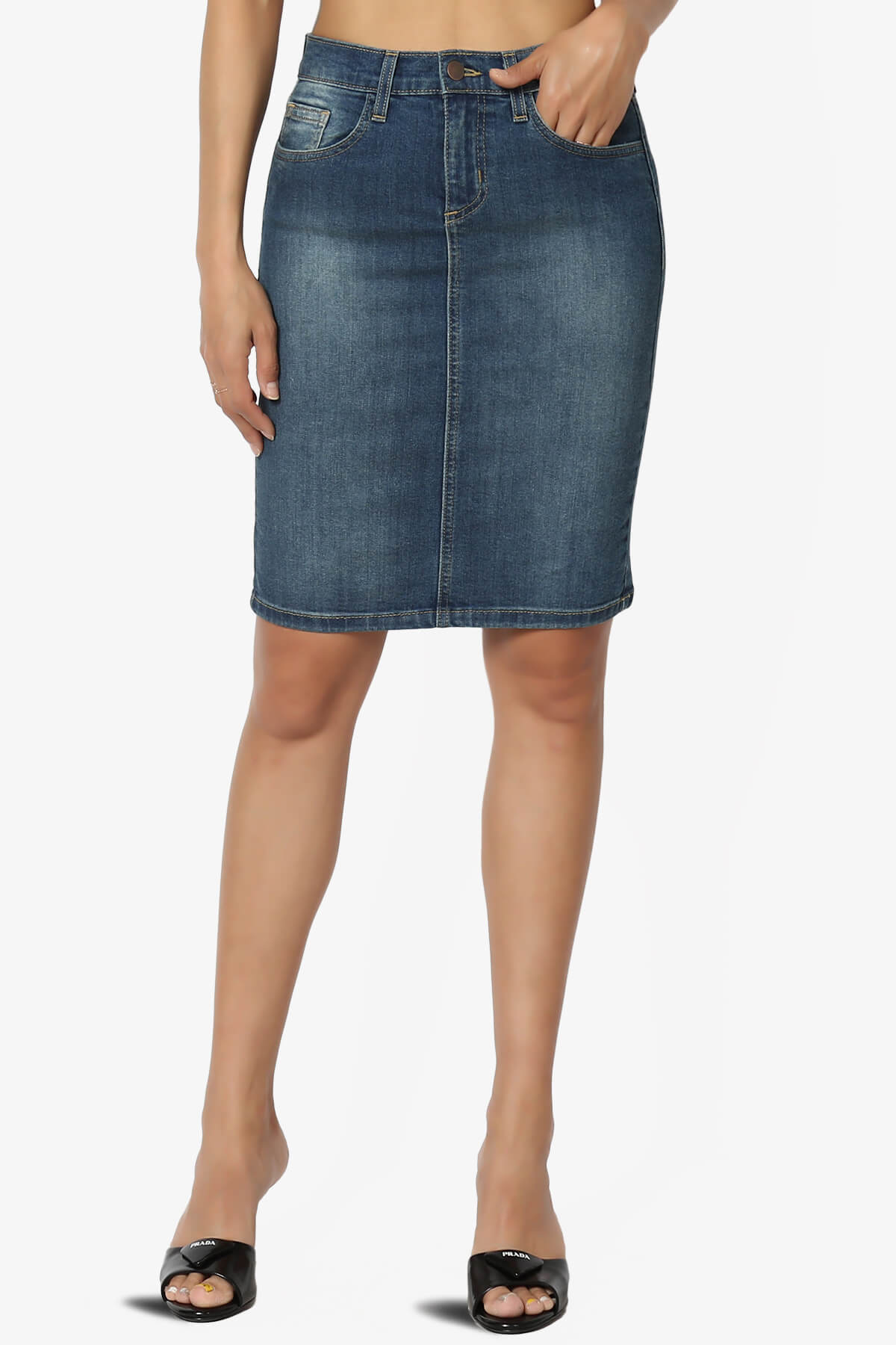 Load image into Gallery viewer, Celvin Washed Denim Mini Skirt MEDIUM_1
