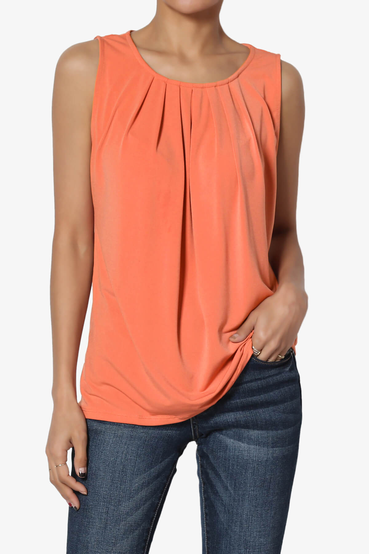 Load image into Gallery viewer, Chaffee Pleat Neck Tank Top ASH COPPER_1
