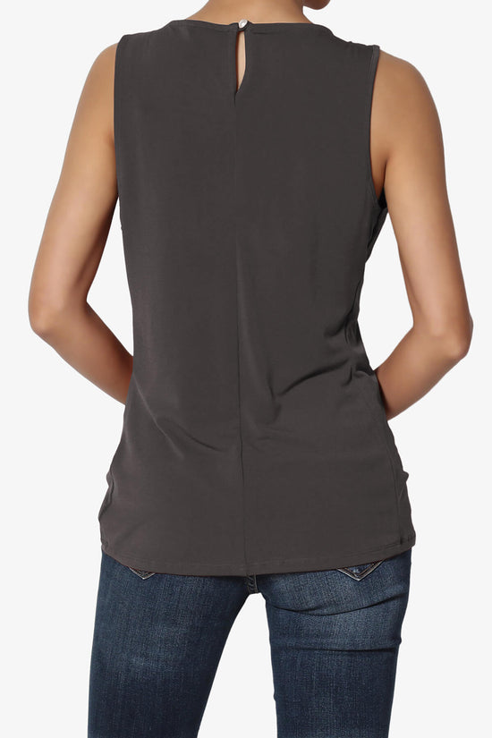 Load image into Gallery viewer, Chaffee Pleat Neck Tank Top ASH GREY_2
