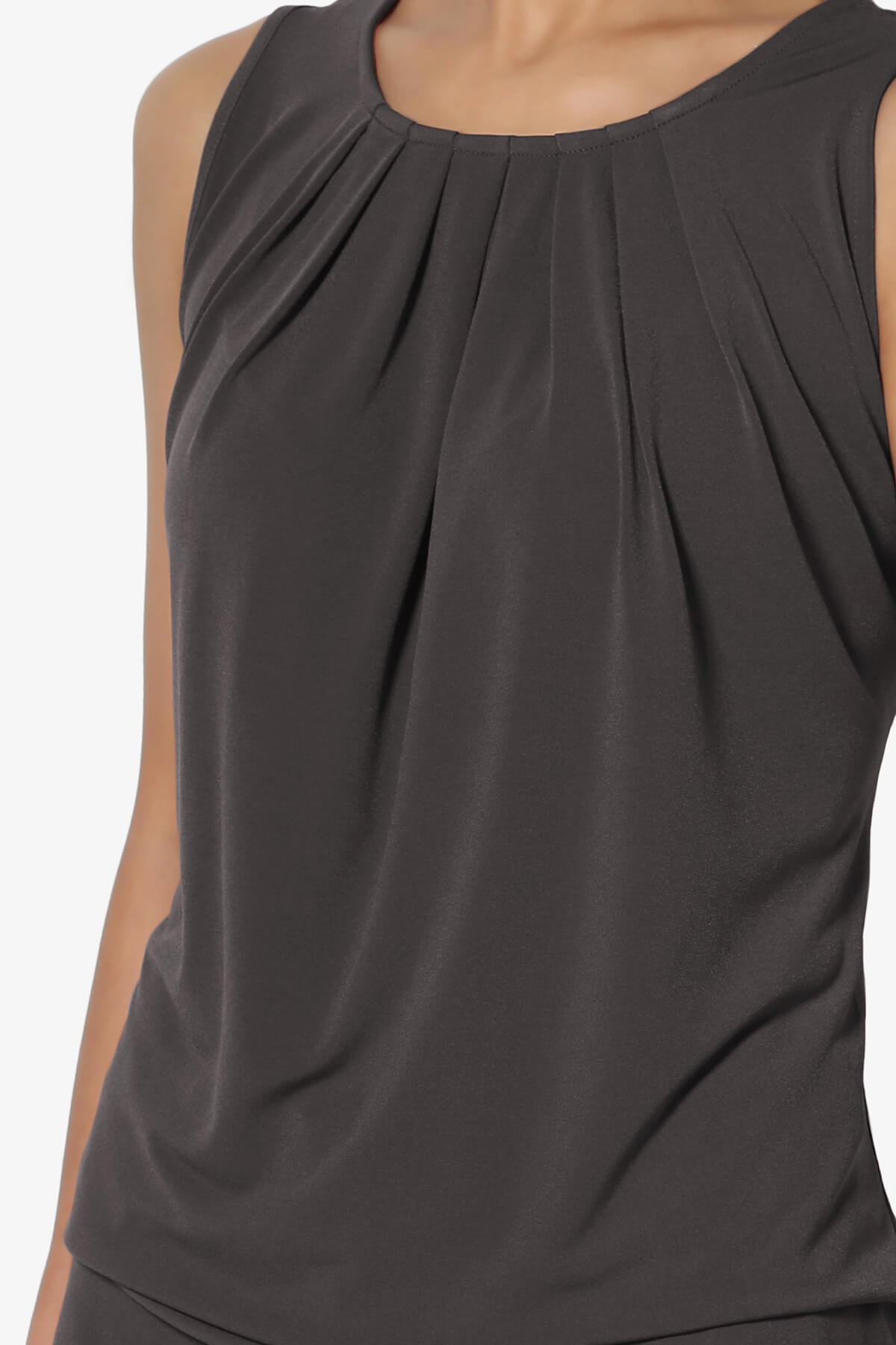 Chaffee Pleat Neck Tank Top ASH GREY_5