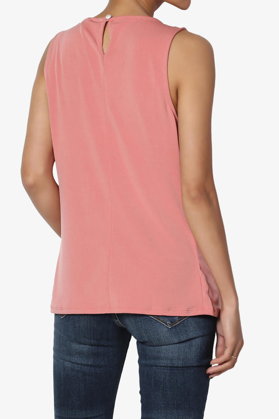 Chaffee Pleat Neck Tank Top ASH ROSE_2