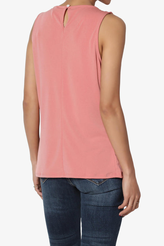 Load image into Gallery viewer, Chaffee Pleat Neck Tank Top ASH ROSE_4
