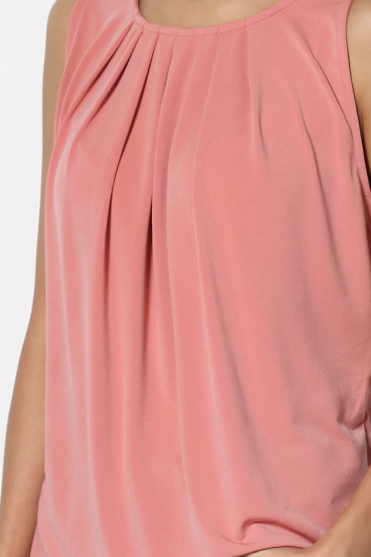 Load image into Gallery viewer, Chaffee Pleat Neck Tank Top ASH ROSE_5
