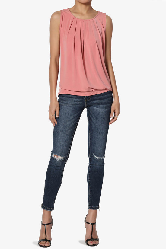 Load image into Gallery viewer, Chaffee Pleat Neck Tank Top ASH ROSE_6
