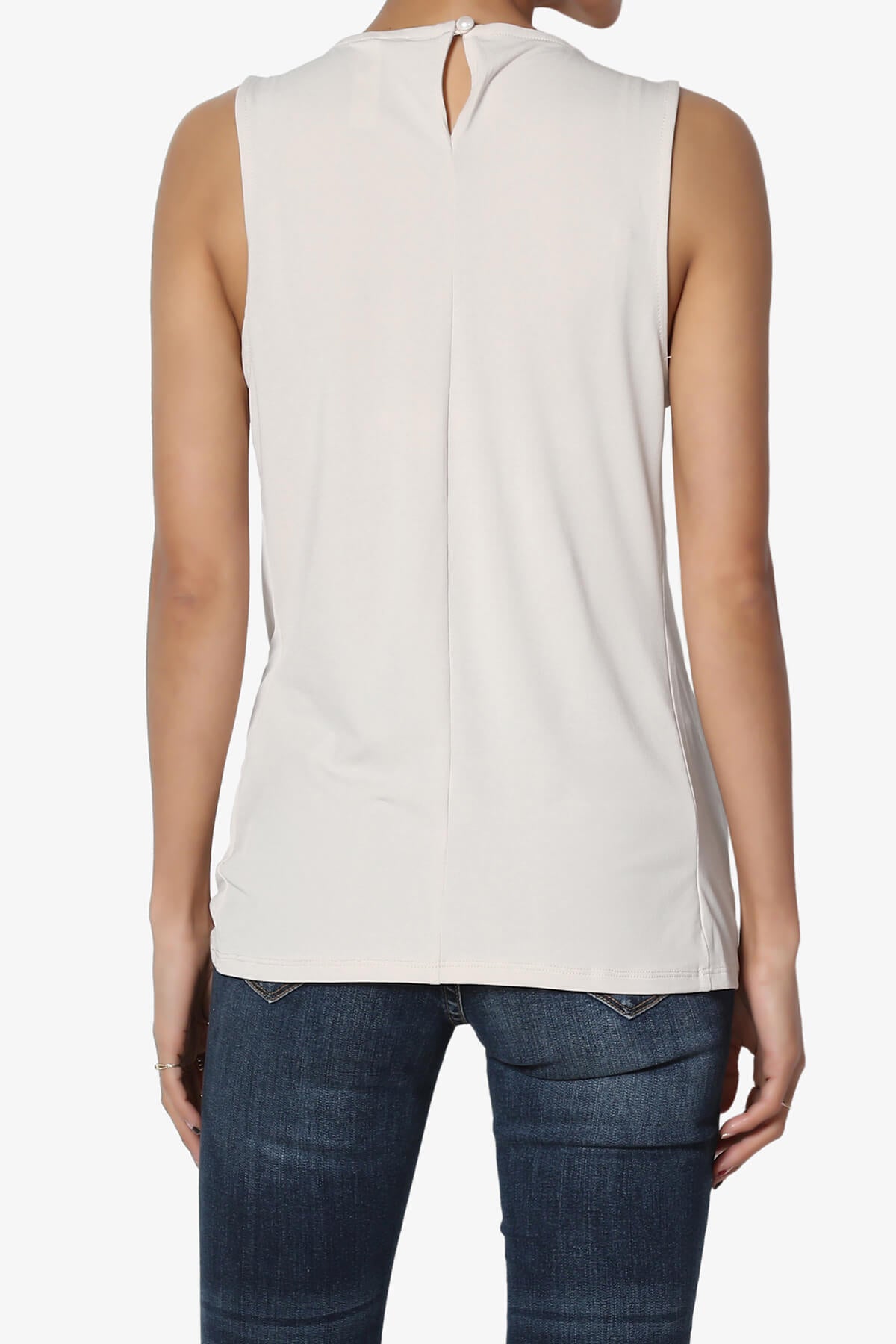Load image into Gallery viewer, Chaffee Pleat Neck Tank Top BONE_2
