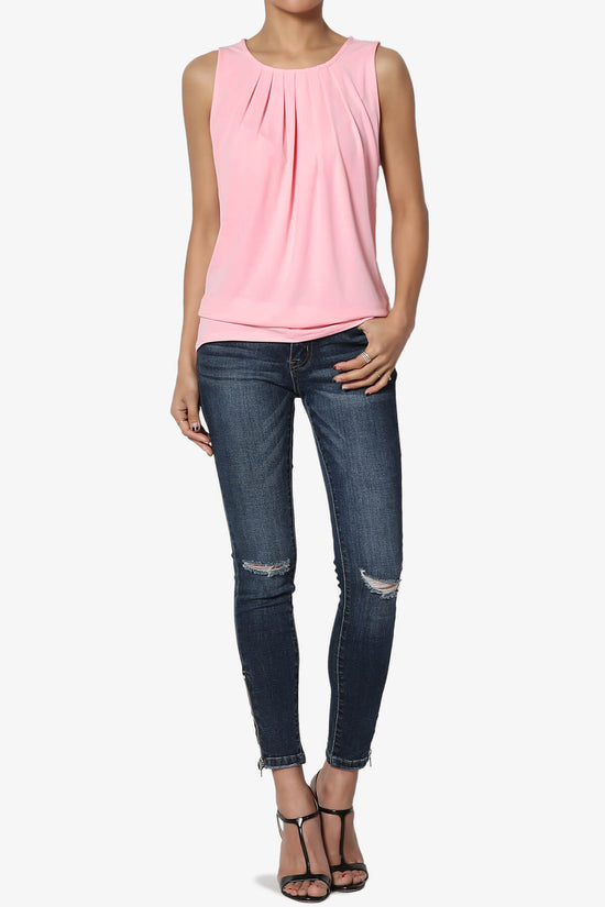 Load image into Gallery viewer, Chaffee Pleat Neck Tank Top BRIGHT PINK_6
