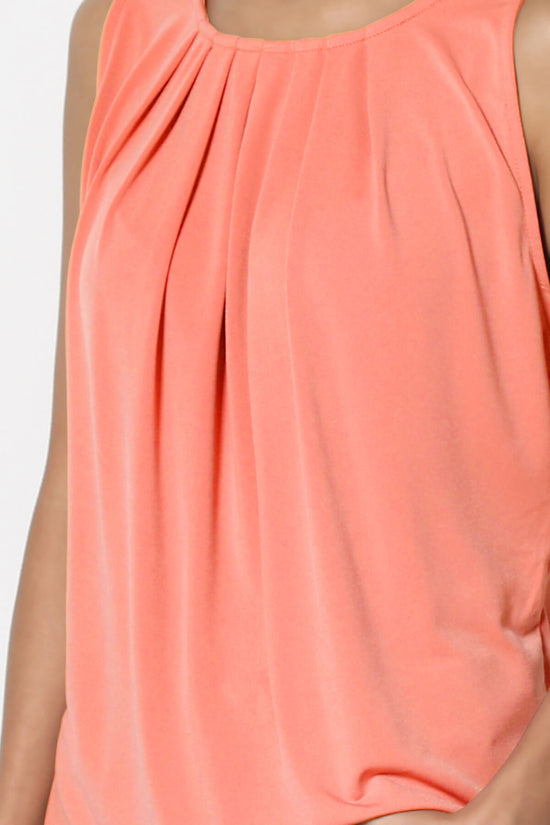 Chaffee Pleat Neck Tank Top CORAL_5