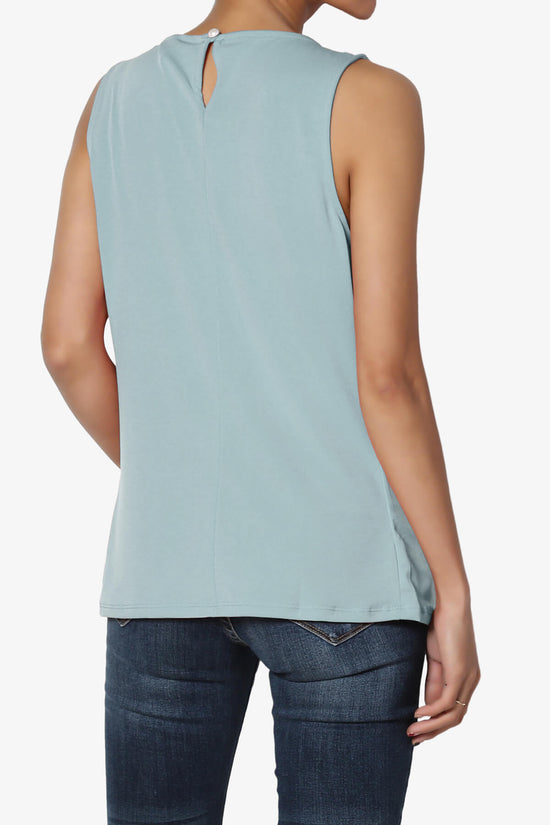 Load image into Gallery viewer, Chaffee Pleat Neck Tank Top DUSTY BLUE_2
