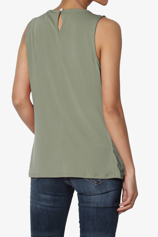 Load image into Gallery viewer, Chaffee Pleat Neck Tank Top DUSTY OLIVE_2
