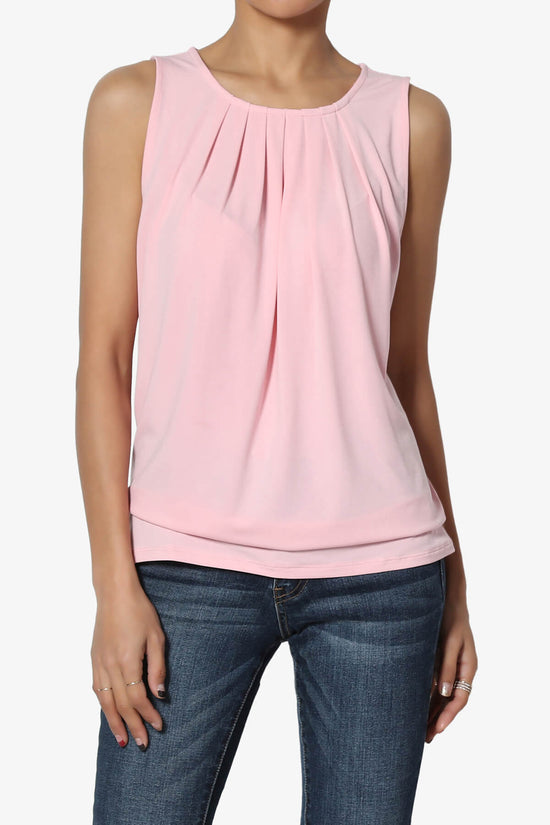 Load image into Gallery viewer, Chaffee Pleat Neck Tank Top DUSTY PINK_1

