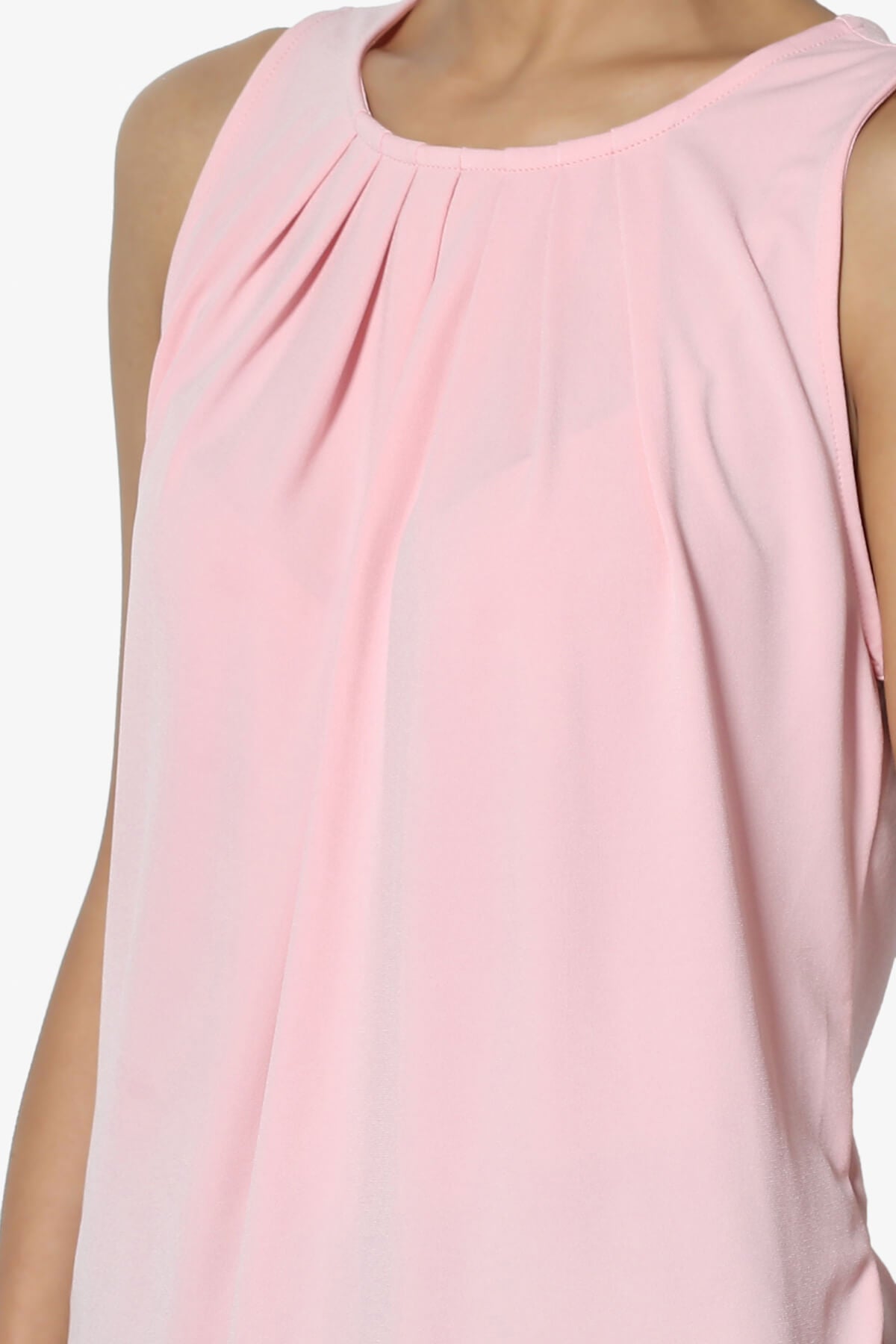 Chaffee Pleat Neck Tank Top DUSTY PINK_5