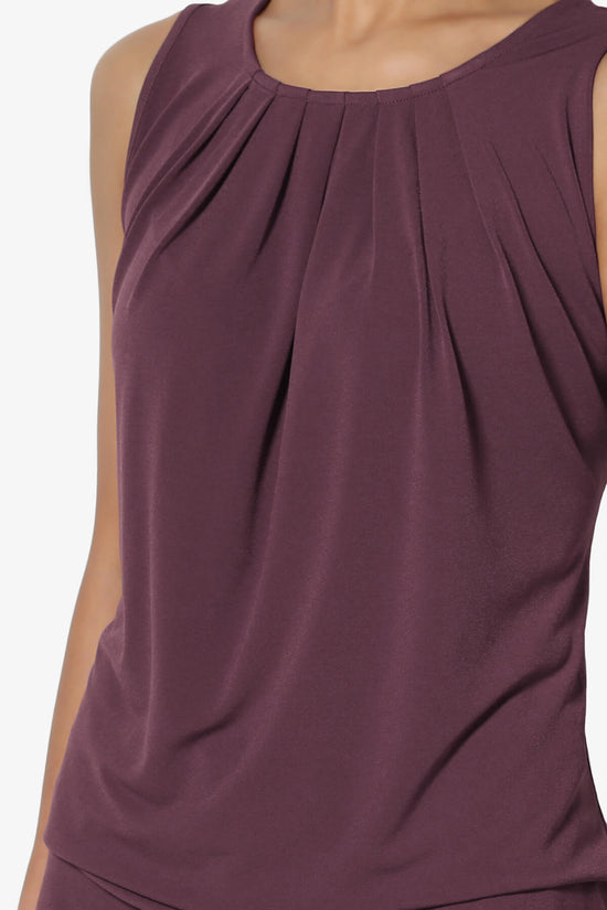 Load image into Gallery viewer, Chaffee Pleat Neck Tank Top DUSTY PLUM_5
