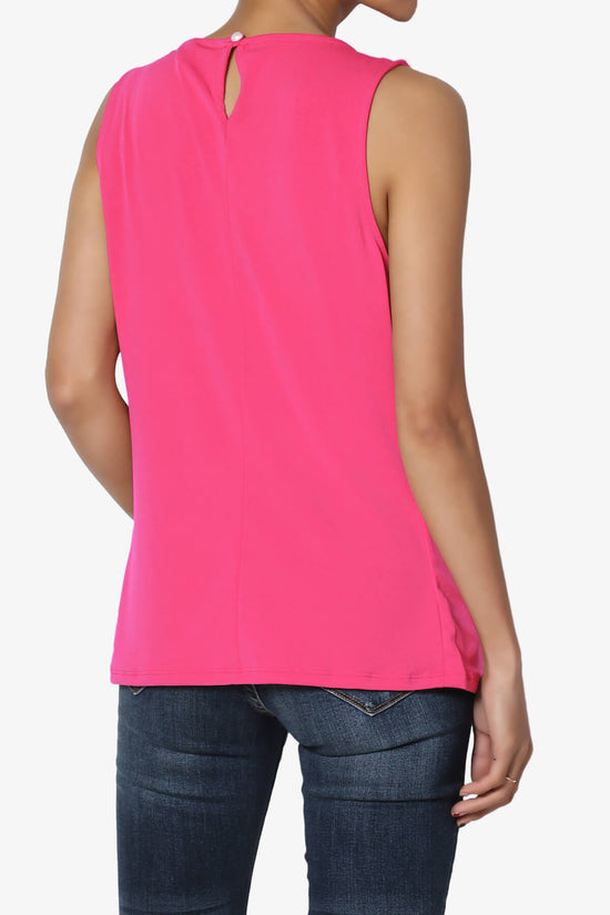 Chaffee Pleat Neck Tank Top HOT PINK_2