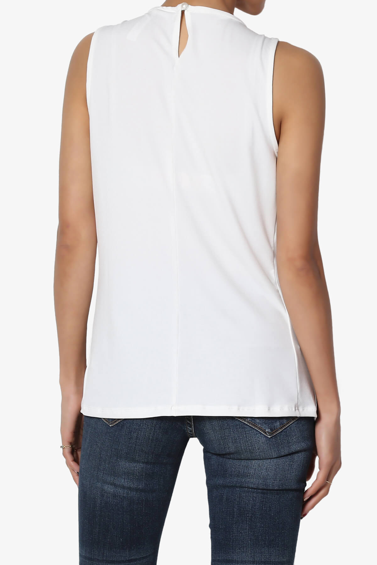 Chaffee Pleat Neck Tank Top IVORY_2