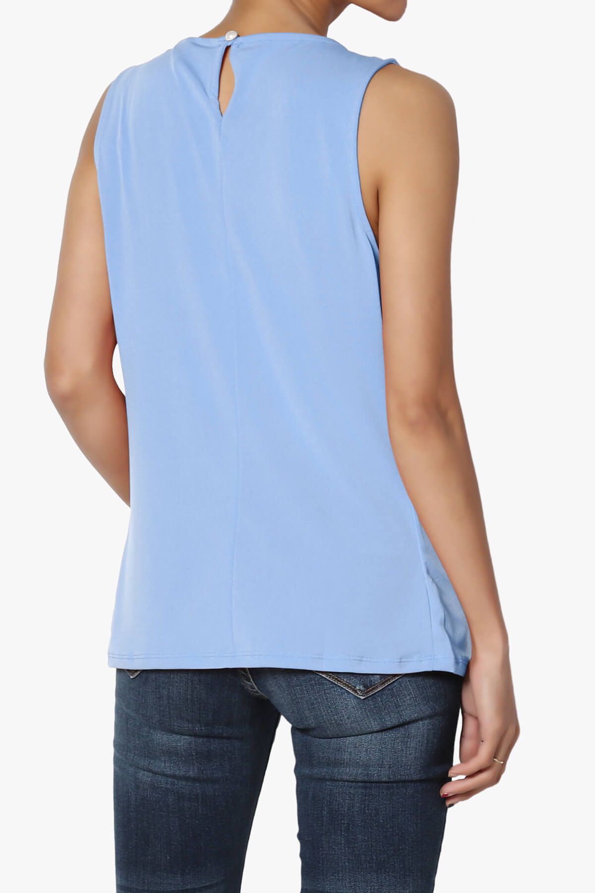 Chaffee Pleat Neck Tank Top LIGHT BLUE_2