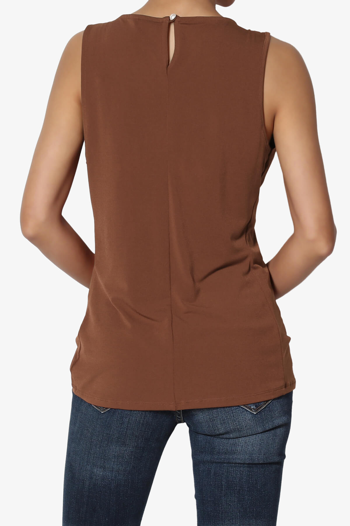 Load image into Gallery viewer, Chaffee Pleat Neck Tank Top LIGHT BROWN_2
