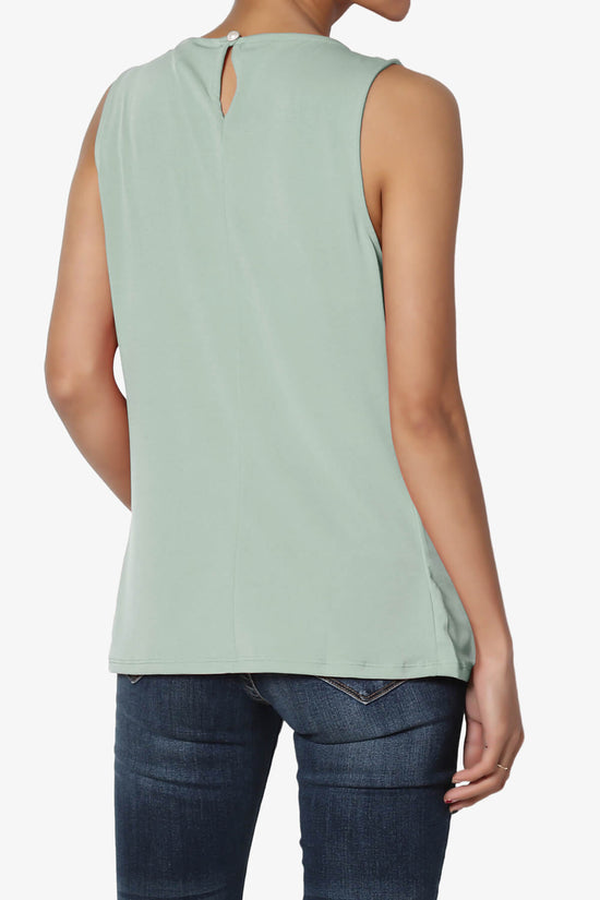 Load image into Gallery viewer, Chaffee Pleat Neck Tank Top LIGHT GREEN_2

