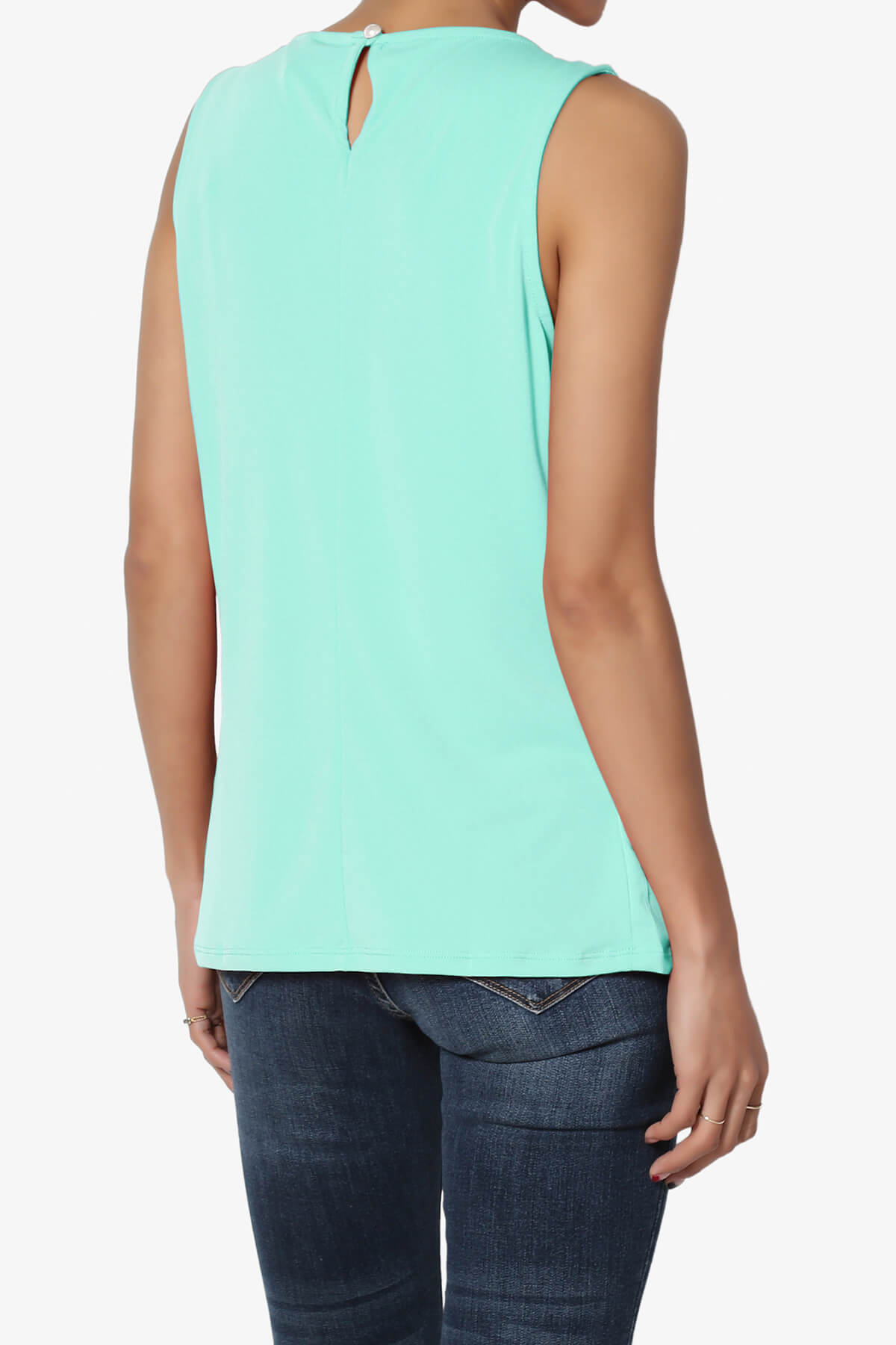 Load image into Gallery viewer, Chaffee Pleat Neck Tank Top MINT_4
