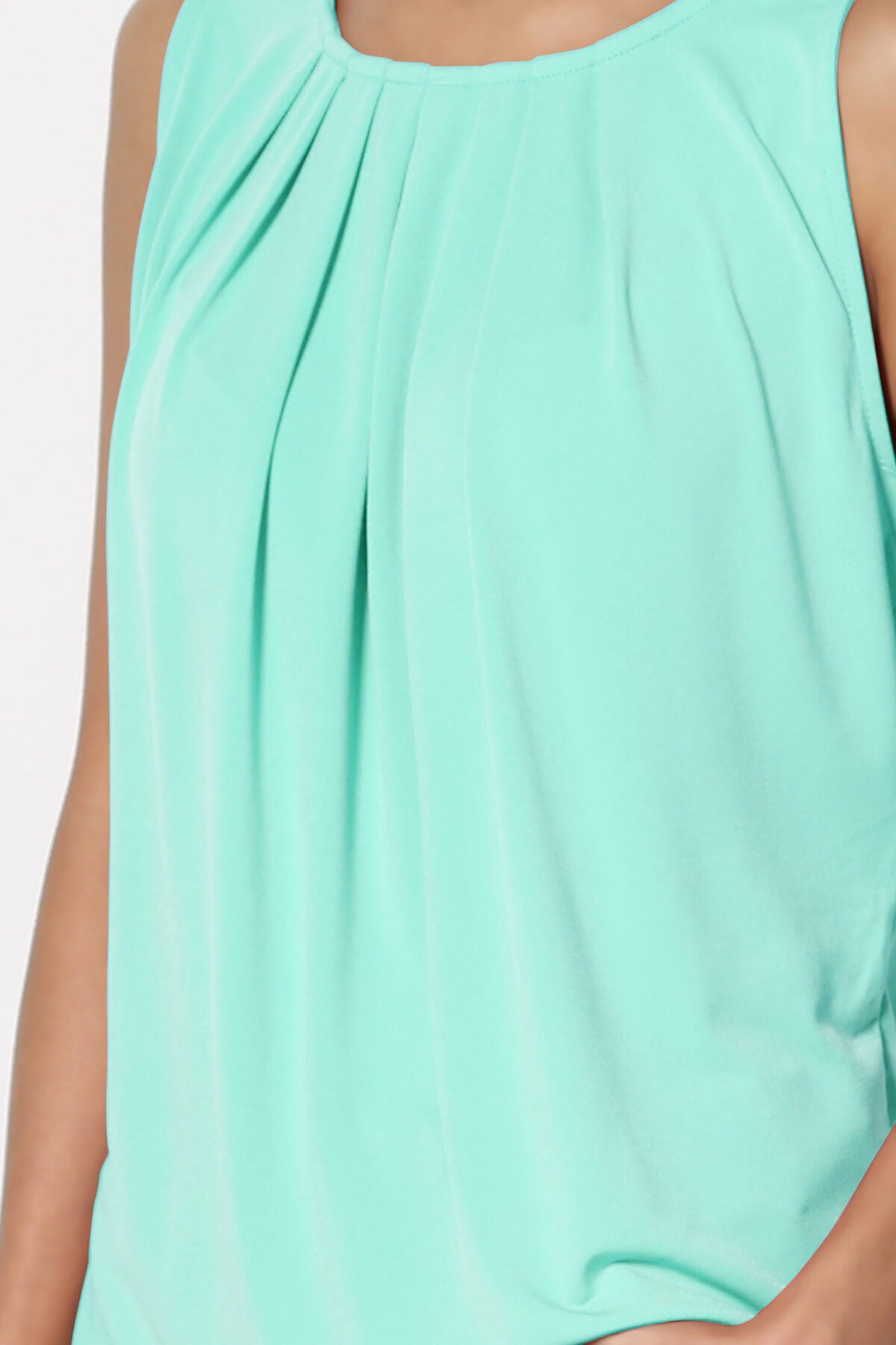 Chaffee Pleat Neck Tank Top MINT_5